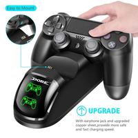 Podwójny uchwyt USB szybkie ładowanie stacji dokującej ładowarka do ładowania na stojąco dla PS4/PS4 Slim/PS4 Pro kontroler do gier Joypad Joystick 4